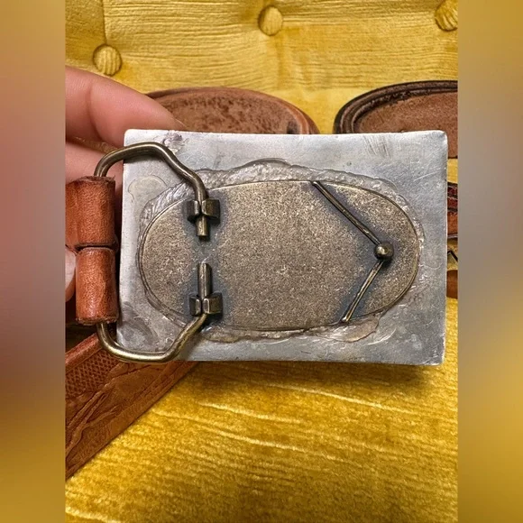 Sterling,  Gf and turquoise Native American belt and Aztec with turquoise - Picture 4 of 12